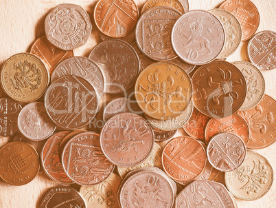 Pound coins vintage