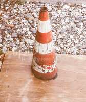 Traffic cone sign vintage