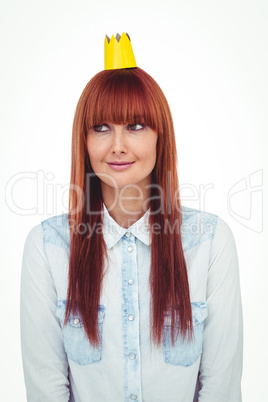 Happy hipster woman with a crowned