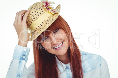 Portrait of a hipster woman with a hat