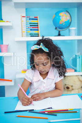 Cute girl drawing