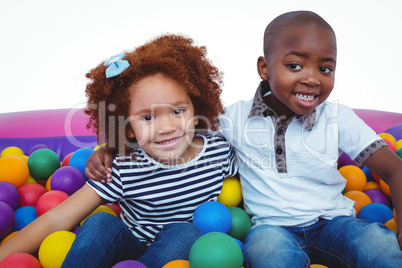 Cute children in ball pool