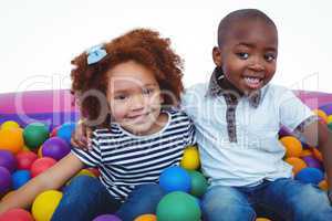 Cute children in ball pool