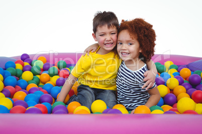 Cute children in ball pool
