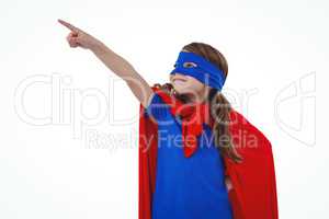 Masked girl pretending to be superhero