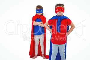 Masked kids pretending to be superheroes