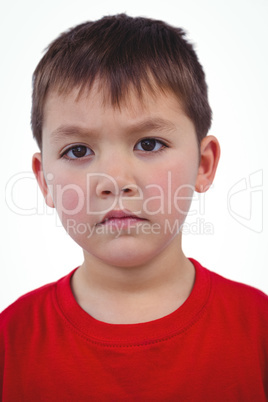 Portrait of unsmiling boy looking at camera