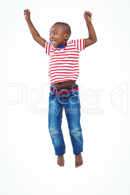 Smiling boy jumping