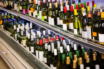 View of wine bottles