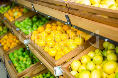 Close up view of vegetable shelf