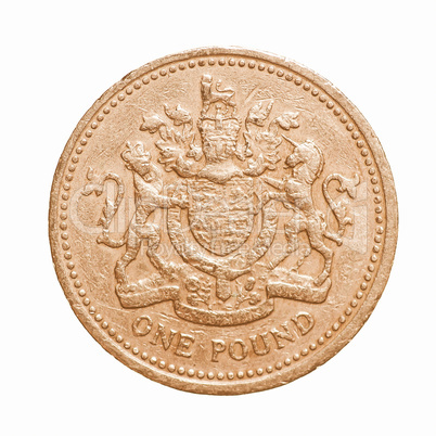 One Pound coin vintage