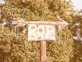 Bar sign vintage
