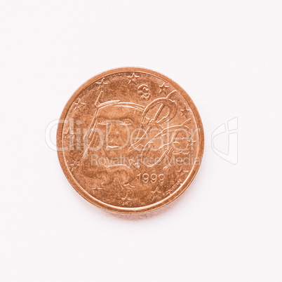 French 2 cent coin vintage