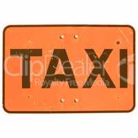 Taxi sign isolated vintage