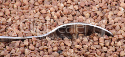 buckwheat background and one teaspoon