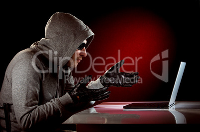 Hacker with laptop