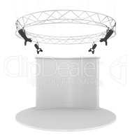 Blank exhibition stand. Isolated on white background