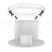 Blank exhibition stand. Isolated on white background