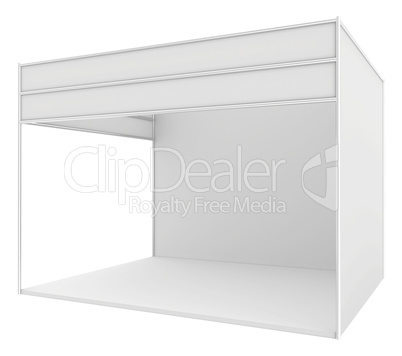 Blank exhibition stand. 3d render isolated on white background