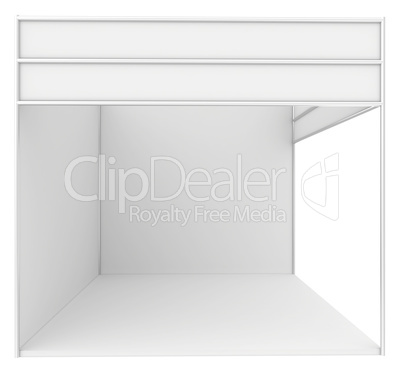 Blank exhibition stand. 3d render isolated on white background