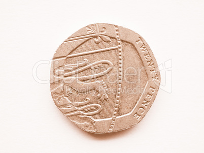 20 Pence coin vintage