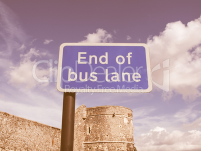 End of bus lane vintage