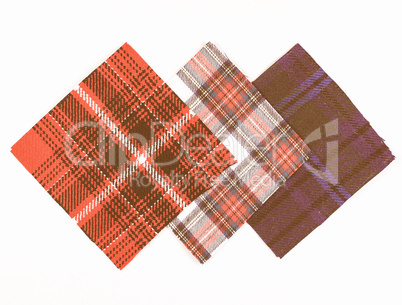 Tartan fabric sample vintage