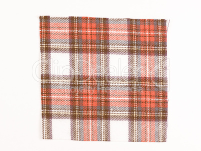 Tartan fabric sample vintage