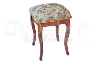 Convenient stool with the seat upholstered with a gobelin.