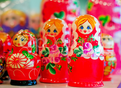 Traditional Russian toys for children - nested doll dolls.