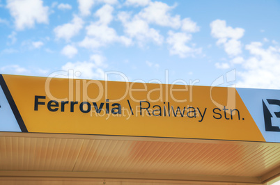 Ferrovia water bus stop sign