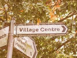 Village centre sign in Tanworth vintage