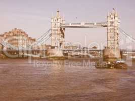 Retro looking Tower Bridge in London