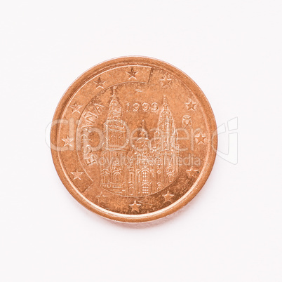 Spanish 5 cent coin vintage