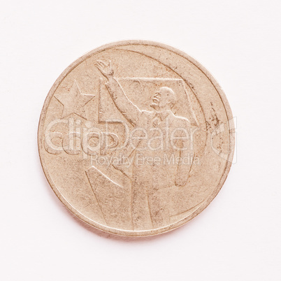 Vintage Russian ruble coin vintage