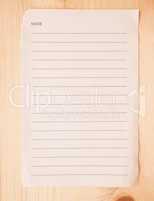 Blank note book page vintage