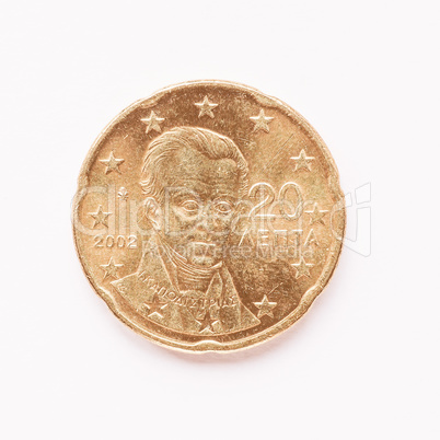 Greek 20 cent coin vintage