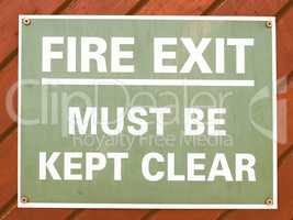 Fire exit sign vintage