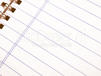 Blank notebook page vintage