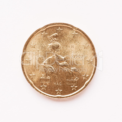 Italian 20 cent coin vintage