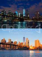 Night and Morning over Manhattan. Single Shooting Point