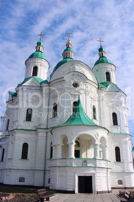 Beautiful Spaso-Preobrazhenska church in Kozelets in Ukraine
