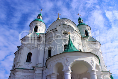 Beautiful Spaso-Preobrazhenska church in Kozelets in Ukraine