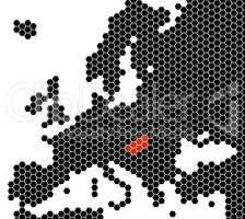 Europakarte Sechsecke - Ungarn