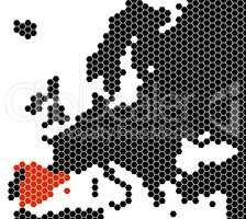 Europakarte Sechsecke - Spanien