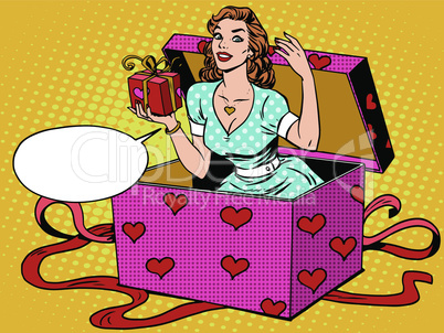 Valentine girl love romantic wedding surprise box