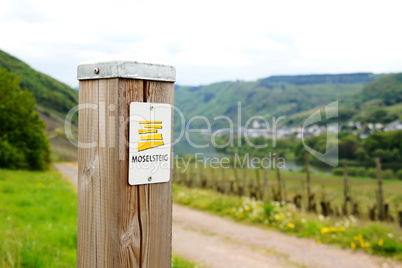 Schild Moselsteig, sign Moselsteig