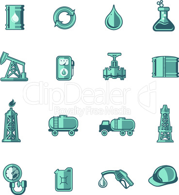 Oil industry icons set