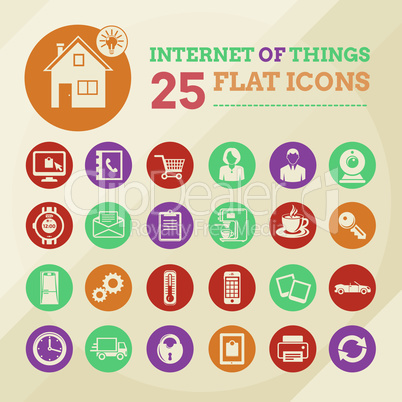 Smart home and internet of things icon set