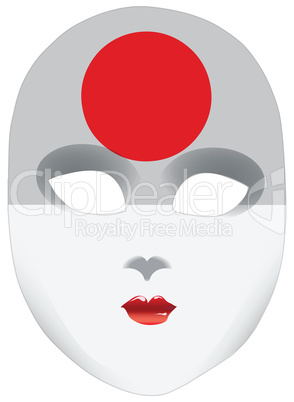 Abstract face mask with the flag of Japan